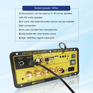 Atacado GD100 BT Mono 100W Subwoofer Amplificador Placa Durável Home & HiFi Karaoke Receptor & Amplificador com Entrada de Áudio Óptica - Product Image 4