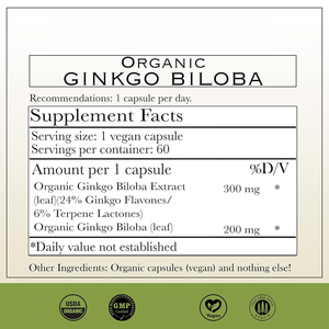 도매 OEM 자체 브랜드 순수 유기농 은행잎 추출물 캡슐 보충제, 집중력 향상 및 뇌 건강 증진 - Product Image 5