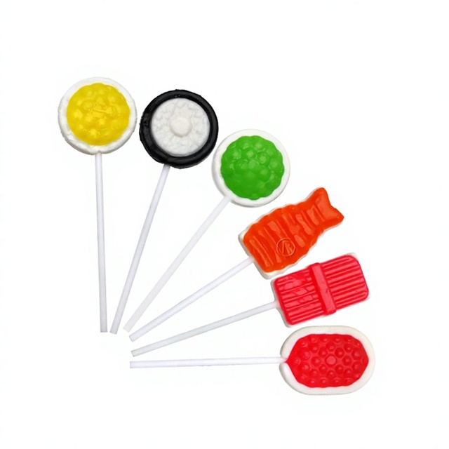 Cartoon Japanese Snack Food Shape Sushi Hard Lollipop Candy Fruity Flavor Box Packaging