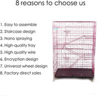 Cage pliable rectangulaire haut de gamme et robuste pour chat et hamster, avec niveaux multiples et plateau amovible