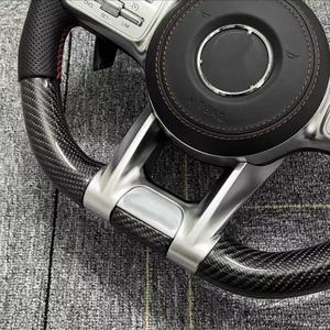 <span class=keywords><strong>Volant</strong></span> en cuir perforé sergé personnalisé en fibre de carbone pour Mercedes-Benz W205 W214 2015-2026 <span class=keywords><strong>CLA</strong></span> GLA <span class=keywords><strong>45</strong></span> C63 CLS63 E550 <span class=keywords><strong>AMG</strong></span> - Product Image 4