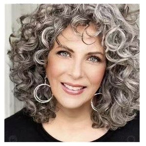 Loose xoăn Bob và sóng tự nhiên Edgy PIXIE cắt giảm tùy chỉnh muối & hạt tiêu màu tóc giả tóc con người - Product Image 3