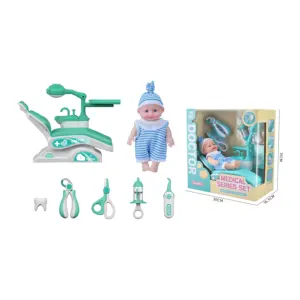 Kit medico giocattolo per bambini Set dentista per ragazzi e ragazze 7 accessori con sedia operatoria giocattolo medico per bambini per bambini di 3-5 anni