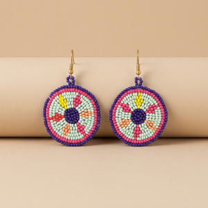 Most Selling Fashion Seed Bead <b>Hook</b> <b>Earrings</b> Women's Multicolor Lightweight Comfortable Rice beaded <b>Earring</b> for Casual Wear Gift - Product Image 1
