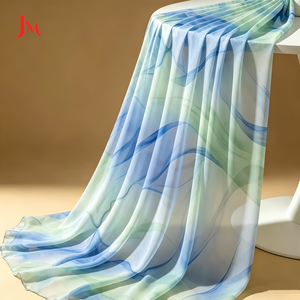Rouleau de tissu en mousseline de <span class=keywords><strong>polyester</strong></span> 100% confortable et lisse, impression numérique pour <span class=keywords><strong>robe</strong></span> décontractée pour femmes - Product Image 1
