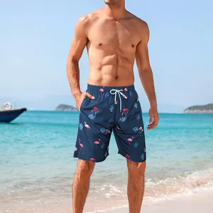 싱가포르 뜨거운 판매 사용자 정의 패턴 캐주얼 비치 반바지 수영복 남성용 수영복 간략한 수영복 비치웨어 남성