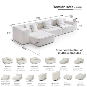 Classique Super Grande Combinaison Élégant Tissu Salon De Beauté Canapé Canapés Modulaires En Cuir Véritable Combo Canapé Sectionnel - Product Image 4