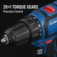 Perceuse sans fil 12V, perceuse électrique au lithium sans balais DCJZ23-10(E) pour le bricolage à domicile