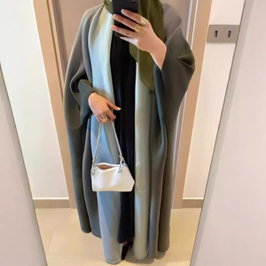 Miyake cổ điển phong cách của phụ nữ thời trang abaya Gradient màu xếp li Áo khoác mùa thu Áo choàng với thiết kế in nóng Trung Đông phong cách - Product Image 3