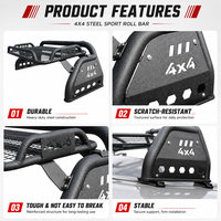 Arceau de sécurité sport universel en acier 4x4 pour Toyota Hilux Revo Ford Ranger Raptor Mitsubishi L200 Triton