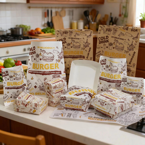 Caja de Embalaje de Comida Rápida Personalizada, Desechable, Caja para Hamburguesas, Contenedor de Alimentos para Llevar, Caja Ecológica para Hamburguesas - Product Image 1