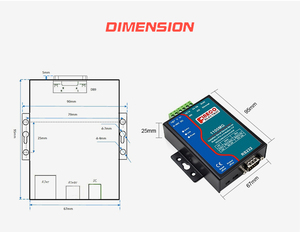 Passerelle Fineco 1100MG avec Ethernet Modbus TCP et RS485 RTU IP54 pour PLC ou compteur d'énergie, convertisseur Ethernet RS485 1100MG - Product Image 2