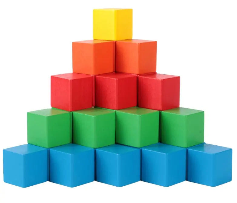 colorful wooden cubes wooden block mathematics teaching aids