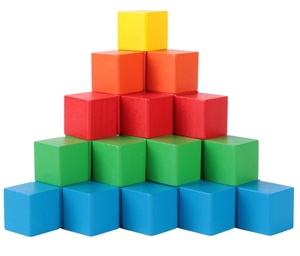 Cubos de madera coloridos, bloque de madera, ayuda para enseñanza de matemáticas - Product Image 1