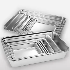 Bakeware Stocked serving tray metal tray stainless steel multi-purpose kitchen food pan