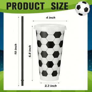 Bouteille d'eau réutilisable en PP, écologique, style américain, 24 onces, à boire directement, sur le thème du football, cadeau pour fête sportive - Product Image 2