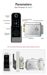 Waterproof Double Sides Rim <b>Lock</b> Tuya App RFID <b>Smart</b> Fingerprint Cloud Stainless Steel Door <b>Lock</b> for Outdoor Gate Front Door - Product Image 3