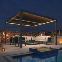 Casetas de Jardín Prefabricadas de Panel Sándwich de Aleación de Aluminio Serie D, Impermeables, Tamaños 3M/4M, Diseño Moderno, Marca Lingchuang, para Exteriores