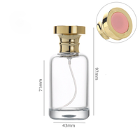 Nouveau design atomiseur de parfum rechargeable vide de luxe vaporisateur de parfum en verre transparent bouclé cylindrique avec bouchon en aluminium