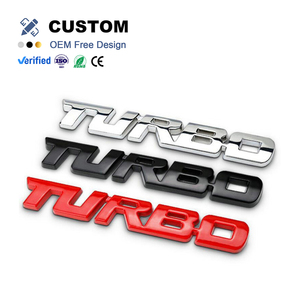 カスタム卸売Absプラスチック3Dターボレターカーバッジ車体装飾用自動エンブレムステッカー - Product Image 1