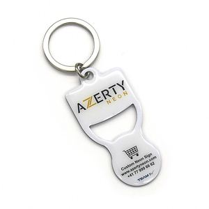 Shopping Trolley Coin <b>Keychain</b> Stainless Steel Shopping Cart Coin Chip Keyring for Europe Market - Product Image 1