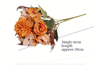 Bouquet de fleurs artificielles en soie faites à la main, réaliste, combinaison Princesse Mary Mei, pour salon, balcon, décoration de mariage, accessoires de scène