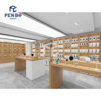 Conception de magasin de détail, vitrine en bois pour téléphones portables, comptoir de magasin de téléphonie mobile, décoration de magasin de téléphonie mobile