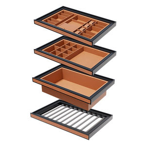 ลดกระหน่ำ & คุณภาพสูงขายตรงผู้หญิงเครื่องประดับผู้ถือแหวนระยะไกลออแกไนเซอร์ปรับแต่งกล่องเครื่องประดับหนังสีเทา - Product Image 1