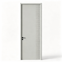 Porte en bois moderne préfinie, panneau moulé blanc crème massif, insonorisée, résistante à l'humidité, pour chambre et villa, fabrication chinoise ODM sur mesure