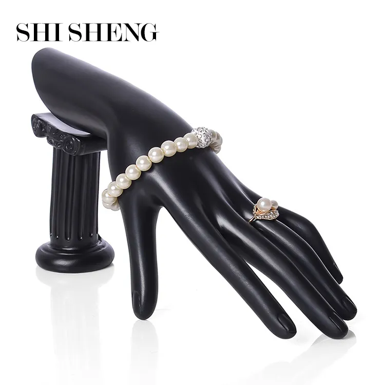 SHI SHENG-Maniquí de resina en forma de negro, modelo de mano, soporte de anillo para pulsera, brazalete, collar, soporte de exhibición, nuevo