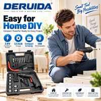 Kit de tournevis électrique sans fil DERUIDA, rechargeable, OEM, avec embouts, douilles et tige flexible
