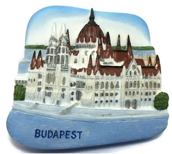 Resin 3D Hungaria souvenir magnet kulkas Eropa Tengah