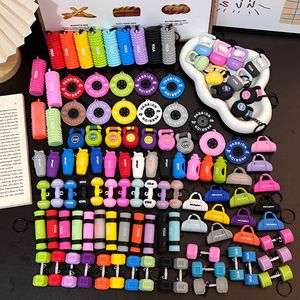 Wholesale New Silicone Keychain 3d Cute Soft Toy Keychain Luxury <b>Mini</b> <b>Gym</b> Dumbbell Fitness Tools Fitness Keychains for <b>Bag</b> Bulk - Product Image 2