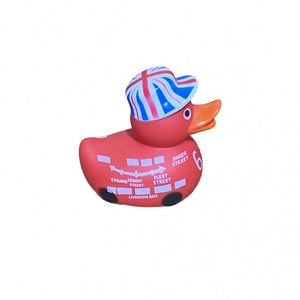 Vente en gros OEM Jouet aquatique pour enfants en plastique, canard jaune de 3 pouces, style bus britannique, avec son couinement, pour piscines, Royaume-Uni - Product Image 3