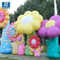 Modèle de plante florale gonflable coloré personnalisé pour la publicité commerciale en extérieur, les événements, les centres commerciaux et la décoration thématique