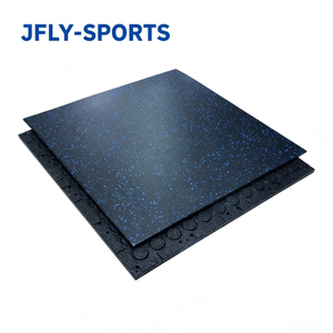 Dalles de sol en caoutchouc EPDM emboîtables pour salle de sport, anti-déplacement, insonorisées, pour entraînement intérieur/extérieur et garage - Product Image 1