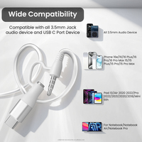 Écouteurs filaires en gros avec câble 2-en-1 Type C et Jack 3,5 mm, son stéréo HD, micro intégré pour téléphone, PC, ordinateur portable, voyage et affaires
