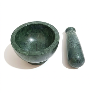Mortero y pilón de mármol para moler especias de primera calidad - Ecológico y duradero - Product Image 1