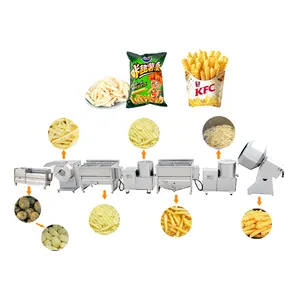 Small French Fried Production Line Sweets Potato Frozen French Fries Making Machine