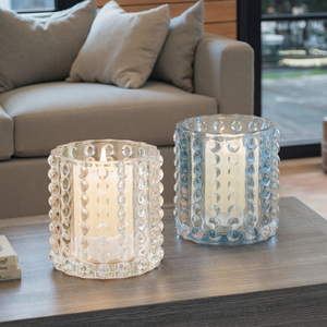 300Ml Hiện Đại Dày Nổi Polka <span class=keywords><strong>Dot</strong></span> Pha Lê Thủy Tinh Nến Jar Sang Trọng Tối Giản Rỗng Vòng Đầy Màu Sắc Nến Jar - Product Image 1