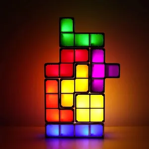 DIY Puzzle Light Stackable LED Night Light 7 Colors Novelty Toy Children' s Gift Colorful Stackable Desk Lamp Drop shipping