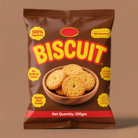 Sacs d'emballage personnalisés en PE de qualité alimentaire pour snacks et biscuits, avec fermeture arrière, vente en gros