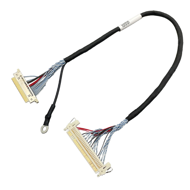 Ring Terminal Dual Channel 30 Pin Lvds Lcd Ffc Conductive Acetate Cloth Tape Connector Cable Set for Led Tv Lcd Panel