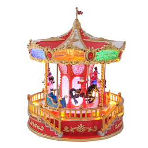 Large Luminous Music <b>Christmas</b> Carousel European Holiday Decorations Lighted Turning Carousel <b>Christmas</b> Figurines Toys - Product Image 1