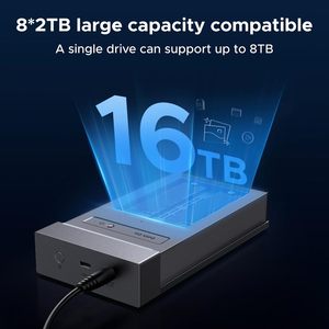 Boîtier de clonage SSD M.2 NVMe double baie UGREEN 40 Gbit/s USB4 avec support NVMe, clonage à une touche, station d'accueil <span class=keywords><strong>RAID</strong></span> SSD et ventilateur de refroidissement - Product Image 6