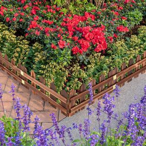 Bordure de jardin en bois Clôture de jardin en bois Bordure de paysage Bordure de lit de fleurs décorative Extérieur pour cour Patio Pelouse Arbre - Product Image 6
