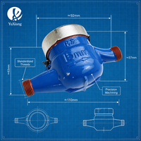 Dry Type DN15 10 Inch 12Inch 1/2 Analog Domestic Hot Cold Chilled Water Stainless Steel Cast Itron Brass Mechanical Water Meter