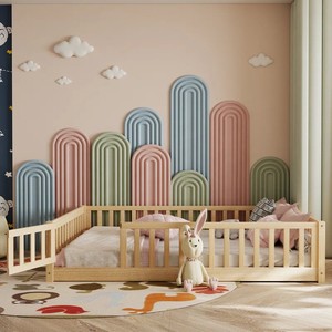 <span class=keywords><strong>Letto</strong></span> Montessoriano per <span class=keywords><strong>Bambini</strong></span> Struttura <span class=keywords><strong>Letto</strong></span> di Design in Legno per Bambino con Recinzione e Porta - Product Image 3