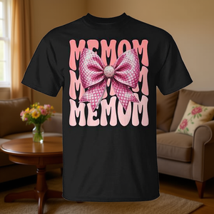 Camiseta Memom Coquette Bow Pink Cute Grandma para el Día de la Madre - Product Image 3