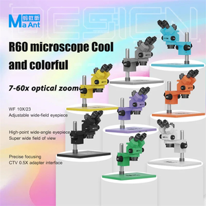 Microscopio Trinocular con Zoom MaAnt <span class=keywords><strong>Sky</strong></span> Eye R60 7X-60X, Lente Objetivo 0.7X-6.0X, Microscopio Estéreo Industrial para Reparación de PCB SMD BGA - Product Image 6